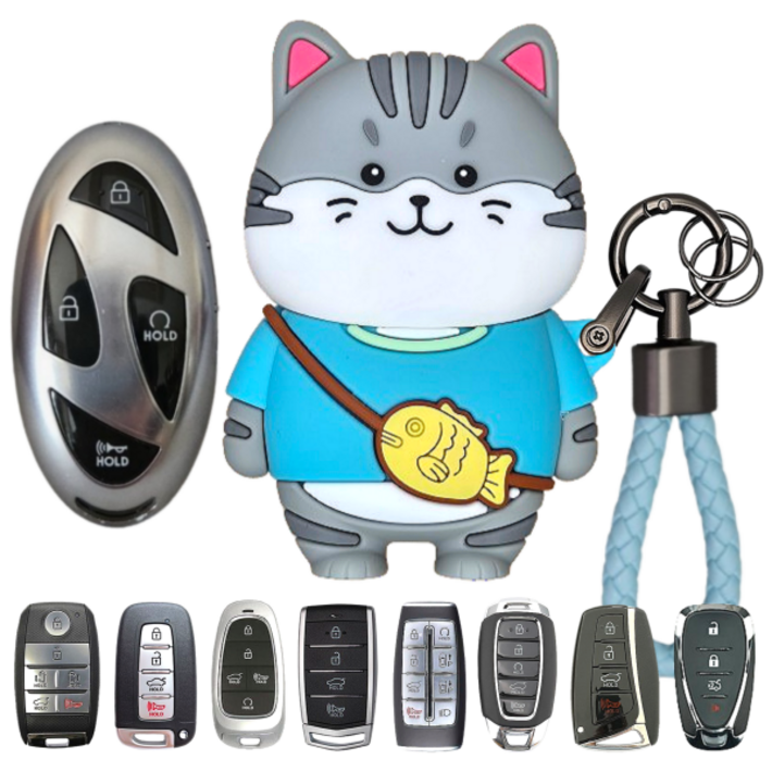 바이어웨이 고양이 차키케이스 자동차 스마트키 커버 키홀더