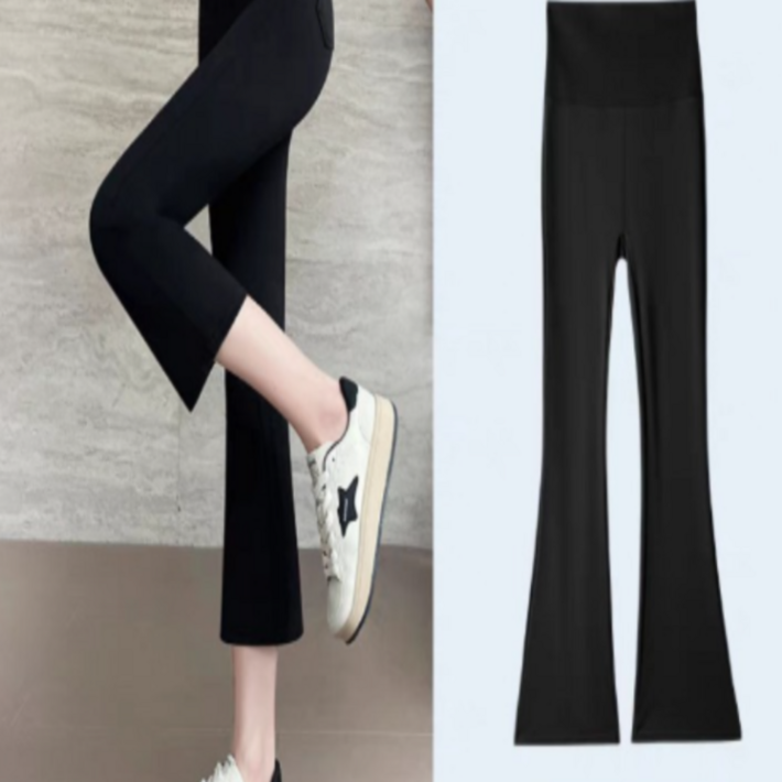 여성용 냉감 통기성 썸머 롱 부츠컷 밴딩 쿨 팬츠