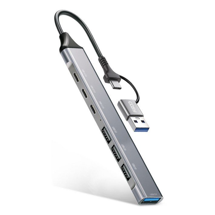 코시 듀얼 커넥트 USB 3.0 슬림 메탈 멀티허브 4포트 7포트  C타입  A타입