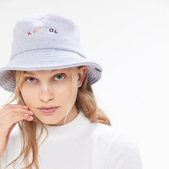 캉골 겨울 버킷햇 버켓햇 벙거지 K4315SP 칼러 텍스트 기모 그레이