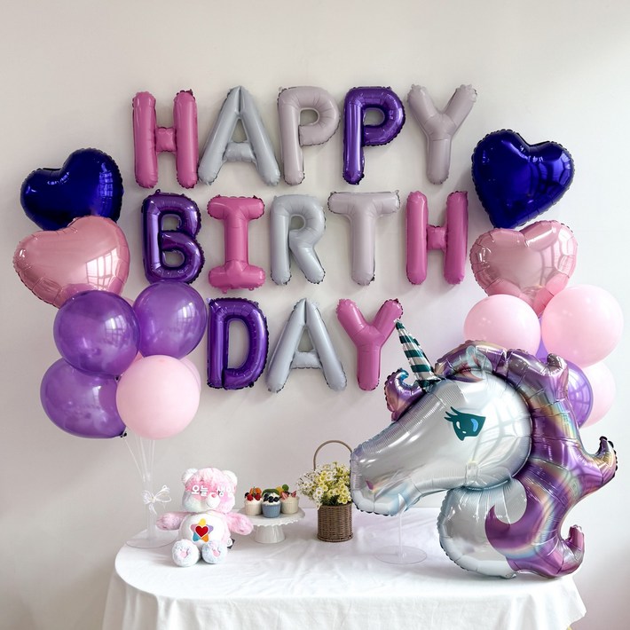 쏙쏙마켓 생일파티 풍선세트 홈파티 축하 이벤트 파티용품 풀세트, 유니콘 생일풍선세트 쏙쏙마켓 생일파티 풍선세트 홈파티 축하 이벤트 파티용품 풀세트, 유니콘 생일풍선세트