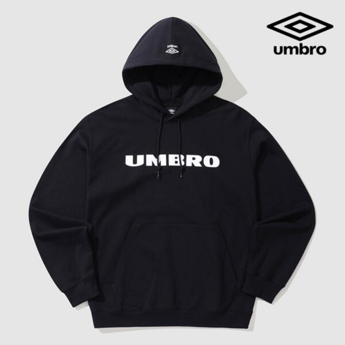 엄브로 에센셜 빅레터링 후드티 UP323CHD93_BLK1660442