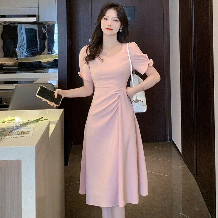 708090 여름 슬림핏 미디 원피스