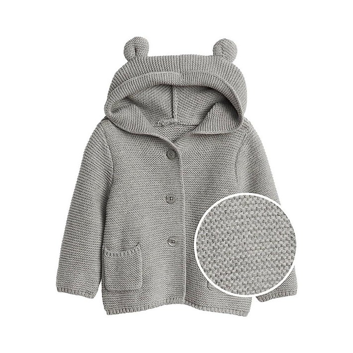 GAP Baby 남아용 곰 가디건 스웨터 가디건 프렌치 바닐라 36개월 US