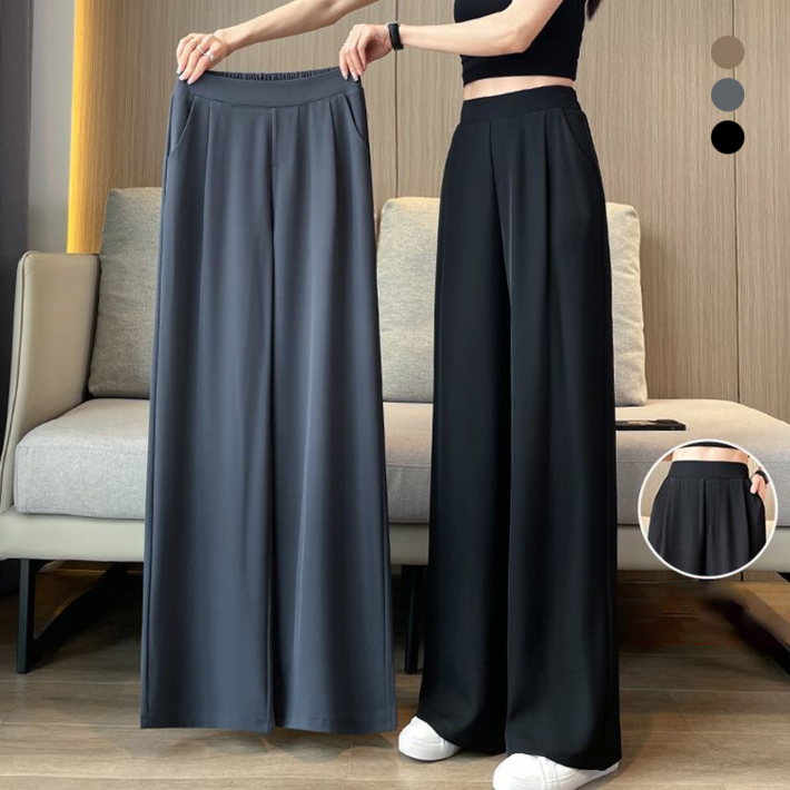 로젤라 여름 여성 데일리 캐주얼 통바지 정장 바지