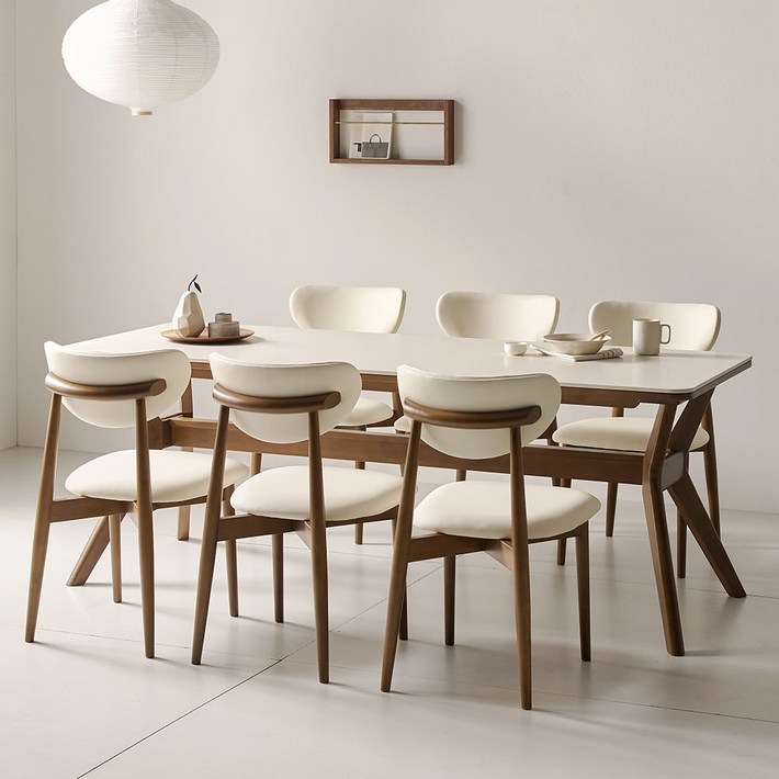 더끌림 모린 2000 포세린 세라믹 6인용 식탁의자6 IKMR2B, 베이지, 일반 의자 6