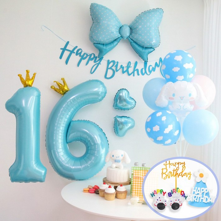 산리오 시나모롤 풍선 생일파티세트