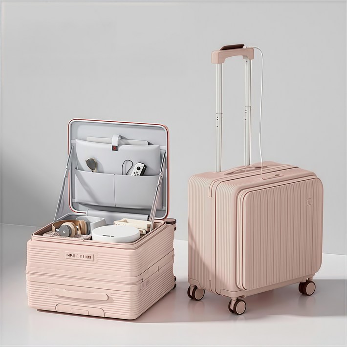 TLOML 캐리어 20인치 전면 오픈 USB 기내용 캐리어 대용량 여행용 캐리어