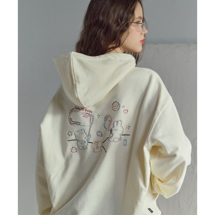 꼼파뇨 CPGN STUDIO 버블리 자수 후드티 크림 1013749