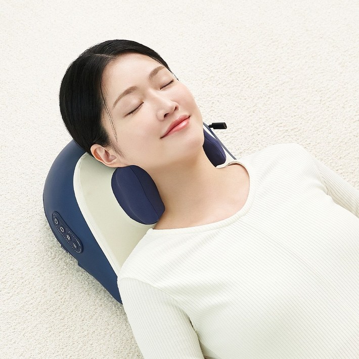슬룸 정품 슬룸 넥숄더 프로 초강력 목 어깨 마사지기 무선 온열 베개형 안마기