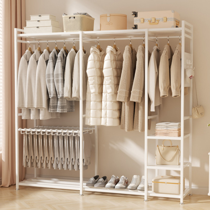 하이피러브 드레스룸 선반 철제 시스템 행거, 화이트