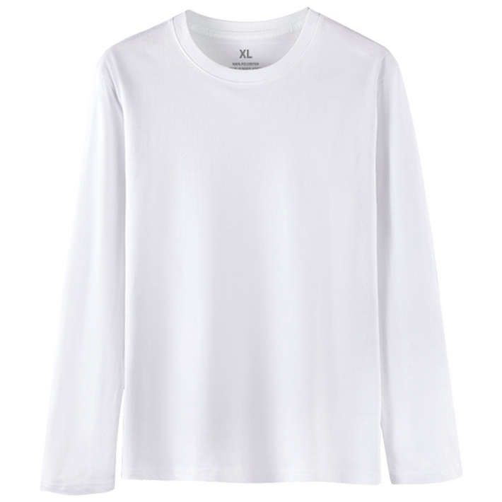 111 에이커즈 30수 무지 긴팔 티셔츠 기본 라운드 면티 흰티