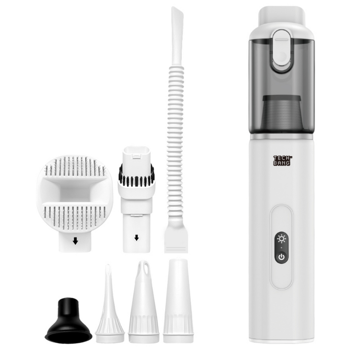 테크뱅 차이슨 무선미니소형 원룸 다용도 차량 휴대용 청소기, 화이트