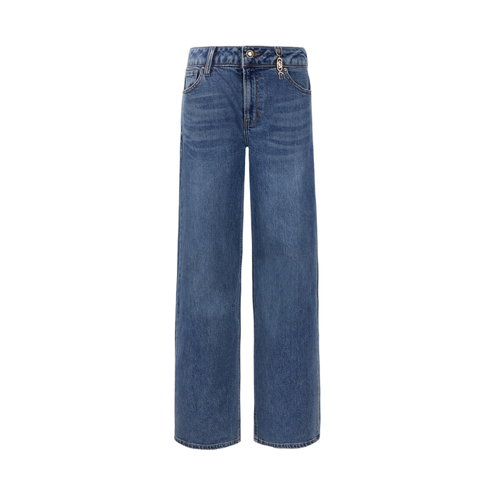 게스 여성용 벨트고리 금속장식 와이드 팬츠 미디엄블루 사계절용  YO3D6105MBL2