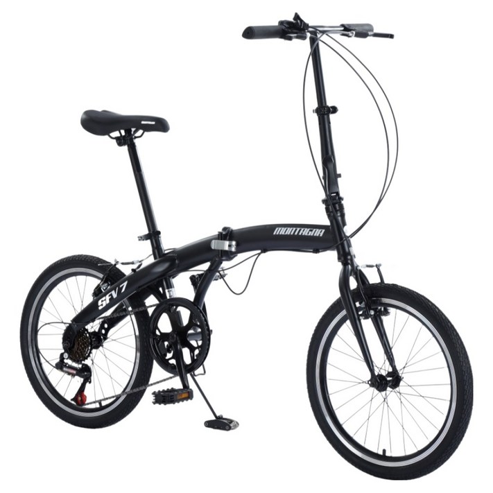 몬타그나 7단 접이식 미니벨로 자전거 SFV7, 블랙, 153cm, 1개