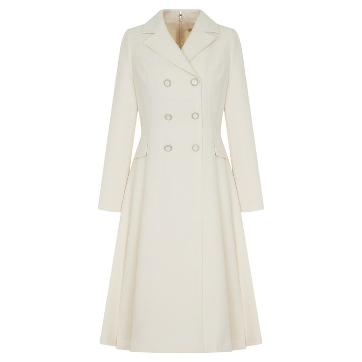 케네스레이디 여성용 더블 버튼다운 사이드 플리츠 원피스