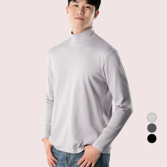 아르메데스 남성용 기모 레귤러핏 터틀텍 티셔츠 AR43