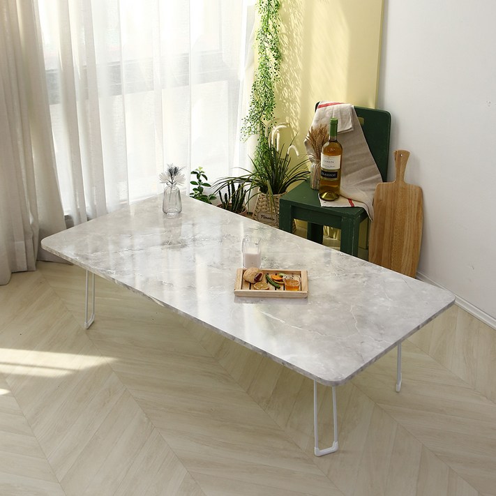 트리팜 LPM 오브제 라운드 심플 접이식테이블 1200 x 600 mm