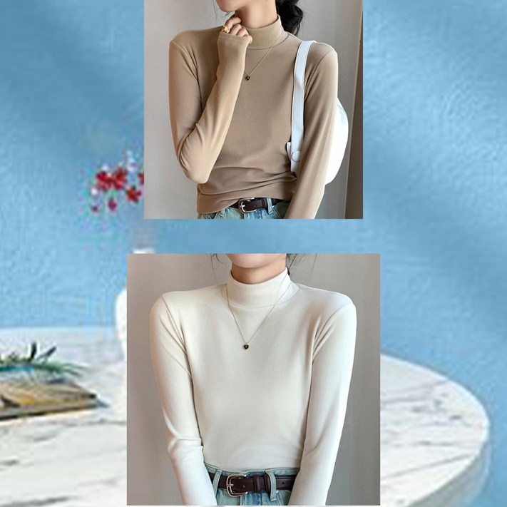 도톰기모 하프넥 티셔츠 Q6E