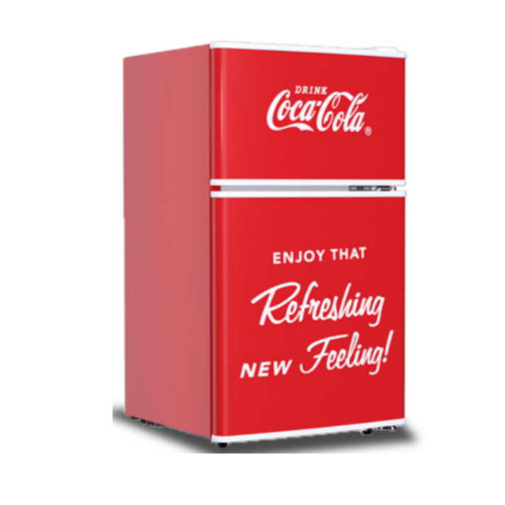 르비딕 코카콜라 투도어 미니냉장고 레트로 냉동고 온장고 슬림형 사무실 기숙사 원룸 저소음, 38L