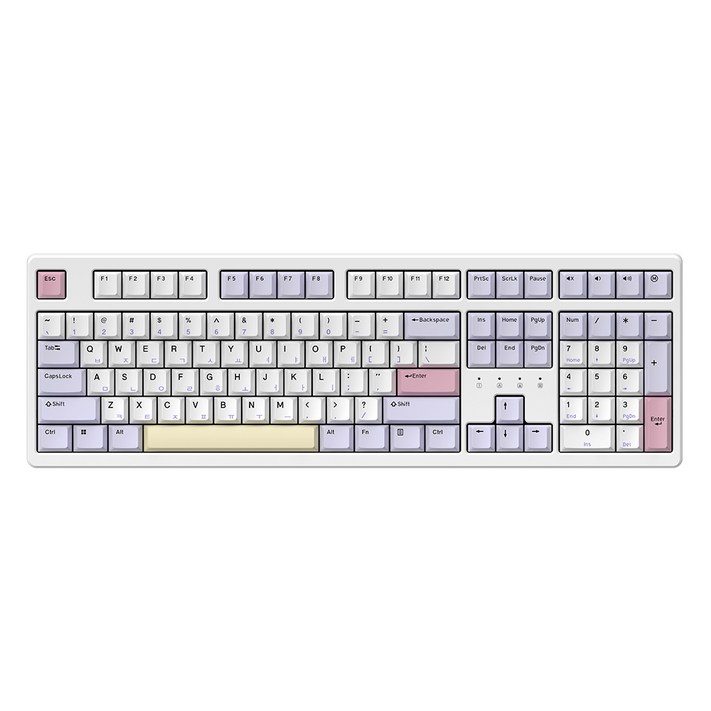 한성컴퓨터 염료승화 8K 4K 유무선 가스켓 게이밍 기계식키보드 로즈핑크 도각 45g, 퍼플하트, TFG Cloud Max CF 염료승화, 적축