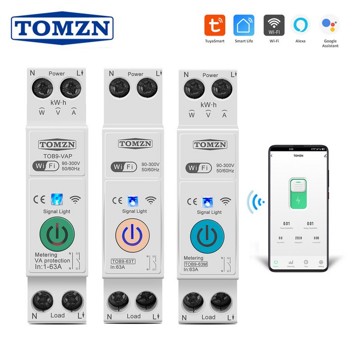 TOMZN 와이파이 스마트 스위치 에너지 미터 Kwh 계량 모니터링 회로 차단기 머 릴레이 TOMZN 와이파이 스마트 스위치 에너지 미터 Kwh 계량 모니터링 회로 차단기 머 릴레이