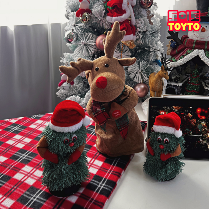 크리스마스 춤추는 그루브 트리인형 움직이는 루돌프 댄싱 인형 장난감 장식 선물