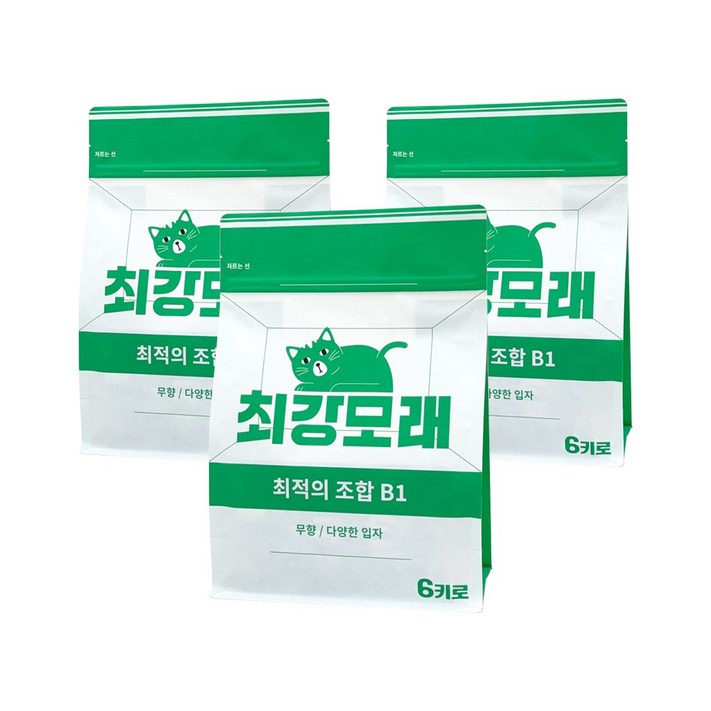 21 최강모래 최적의 조합 B1 6kgx3, 고양이모래 와이오밍 벤토나이트모래, 6L, 3개 21 최강모래 최적의 조합 B1 6kgx3, 고양이모래 와이오밍 벤토나이트모래, 6L, 3개