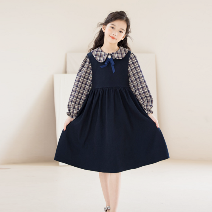 지오코코 여아용 주니어 원피스 초등학생 고학년 여자아이 아동 유아 체크 남방 셔츠 블라우스 나시 스커트 드레스