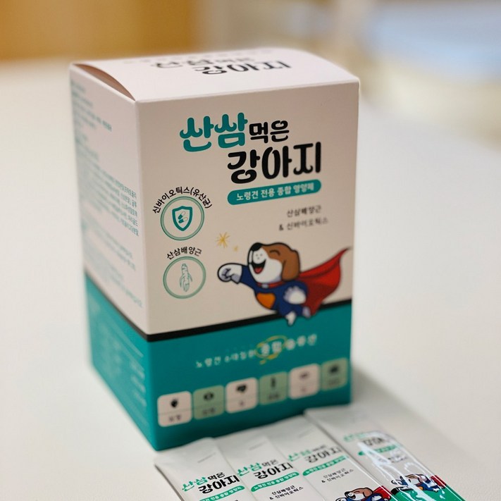 산삼먹은 강아지 종합 눈 영양제 노령견 전용 유산균 오메가3 비타민 올인원