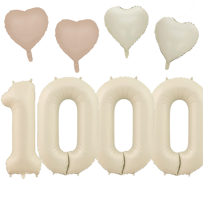 파파 파티 크림 하트 대형 숫자 기념일 생일 풍선 세트