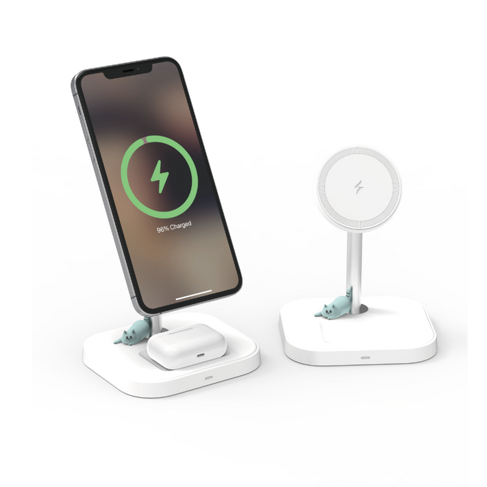 라온 2in1 맥세이프 호환 듀얼 무선충전기 15W, 1개