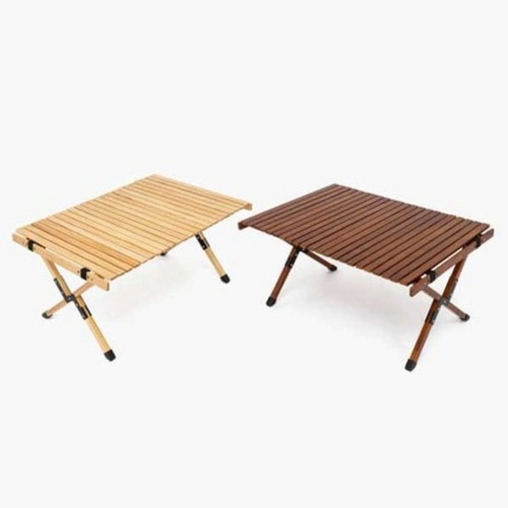 문캠핑 접이식 원목 롤테이블 내츄럴 S사이즈 M사이즈 월넛 L사이즈 파우치포함, 내츄럴