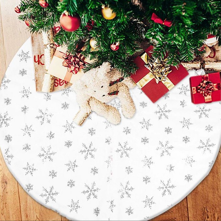 크리스마스 트리스커트 러그 받침대 카페트 원형 78cm 소형 눈꽃 비쥬 덮개 ORSF78