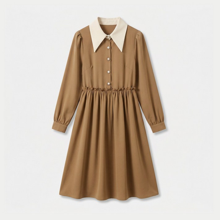 KARRA 배색카라프릴원피스A5S0296