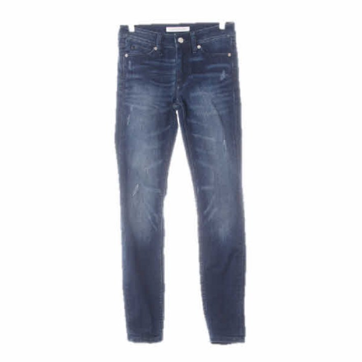 1001 캘빈클라인진 진청 데님 데미지워싱텐션스키니진 26