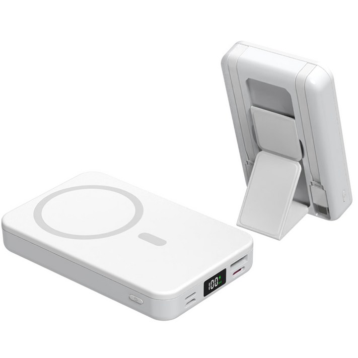 CCAGU 맥세이프 호환 보조배터리 20000mAh 대용량 무선충전 22.5W PD QC3.0 고속충전 일체형 보조밧데리, 1개, 화이트 CCAGU 맥세이프 호환 보조배터리 20000mAh 대용량 무선충전 22.5W PD QC3.0 고속충전 일체형 보조밧데리, 1개, 화이트