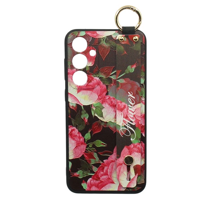 신서엔코 갤럭시S23FE케이스 갤럭시 S23FE 케이스 Galaxy Phone Case SCS1541 플라워 일러스트 핸드 스트랩 케이스