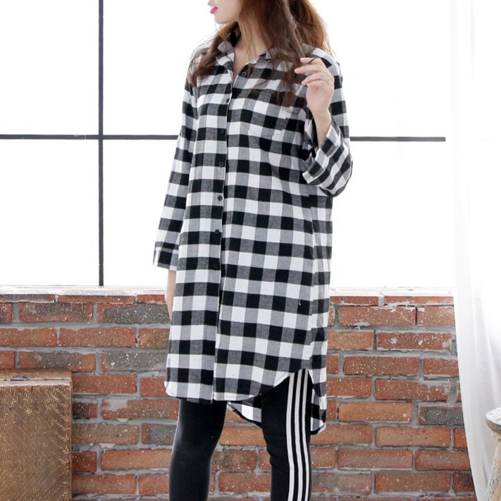 비바조이 960고방체크롱남방