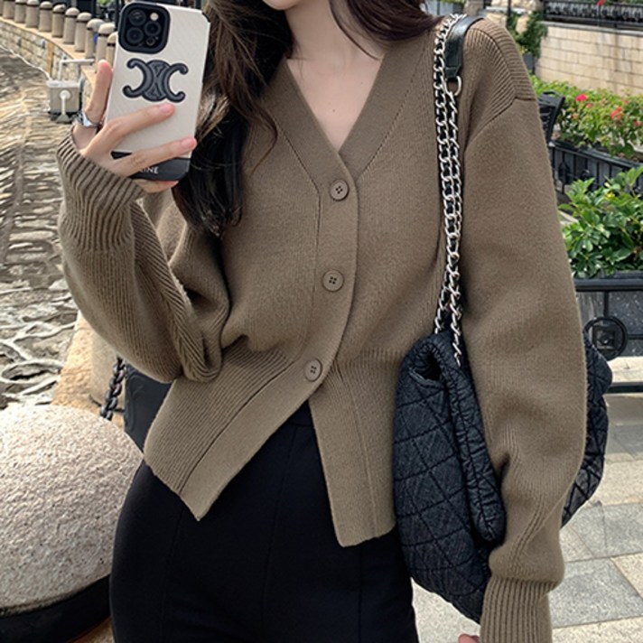 레몬소울 여성용 헤이븐 브이넥 니트 가디건 레몬소울 여성용 헤이븐 브이넥 니트 가디건