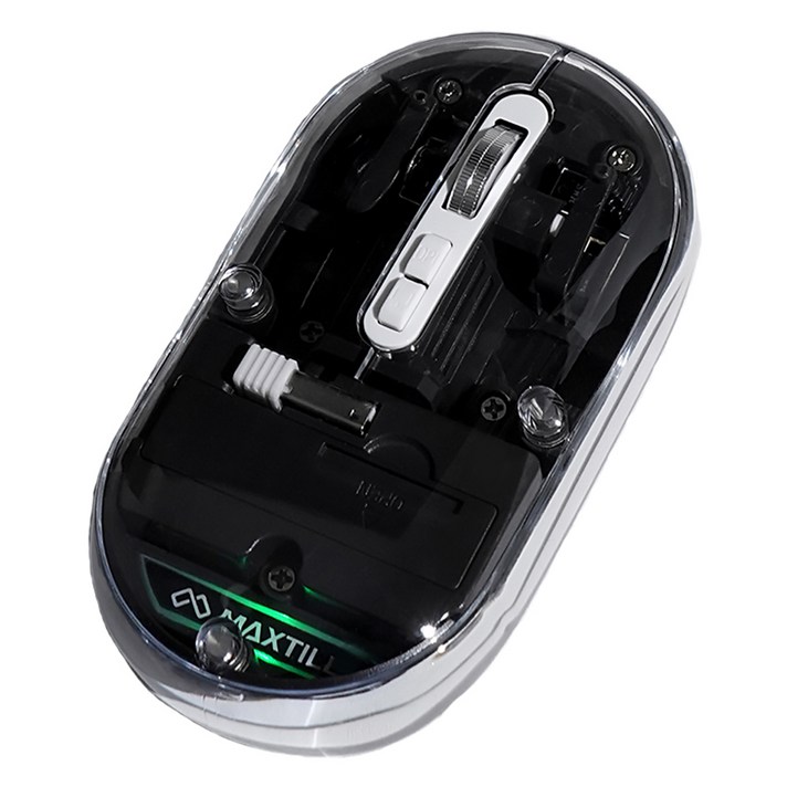 맥스틸 무소음 3모드 멀티페어링 블루투스 투명 무선 마우스 GMTM10D