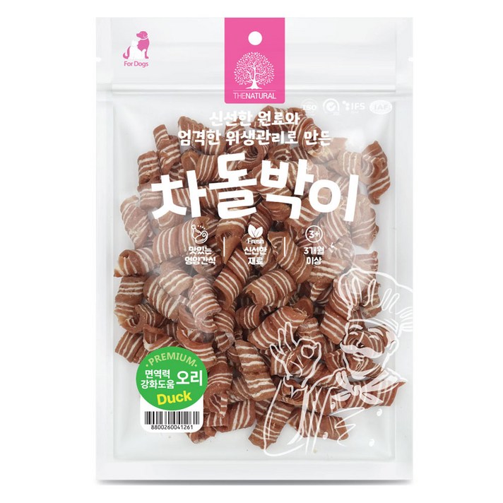 더내추럴 강아지 차돌박이 스테이크 간식, 오리, 500g, 1개