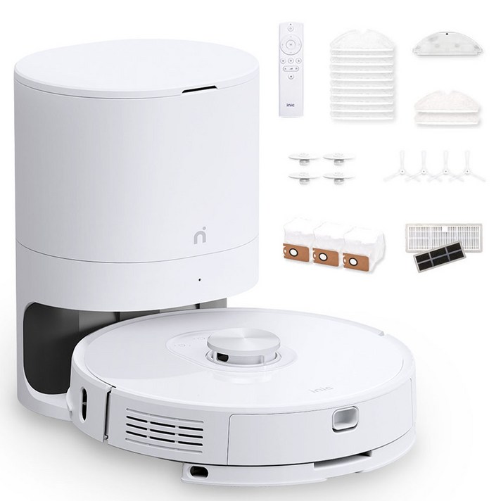 아이닉 I9 스마트 클린스테이션 로봇청소기  필터2P  물걸레2P  더스트백2P, 화이트, i9