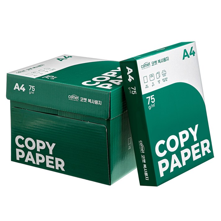 코멧 복사용지 75g, A4, 2500매 코멧 복사용지 75g, A4, 2500매