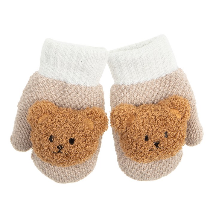롤리트리 아동 밍크털 안감 곰돌이 장갑