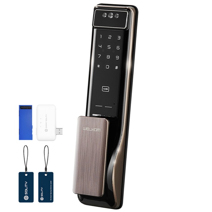 솔리티 웰콤 얼굴인식 푸시풀 디지털 도어락 WSP2900A 블루투스 모듈 스마트 브릿지 카드키 2p 세트 솔리티 웰콤 얼굴인식 푸시풀 디지털 도어락 WSP2900A 블루투스 모듈 스마트 브릿지 카드키 2p 세트