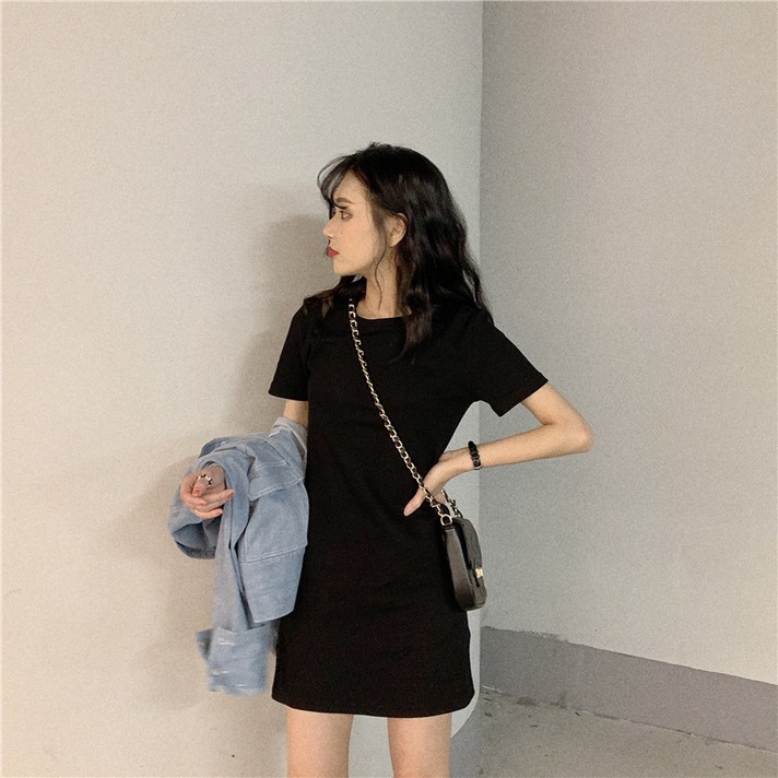 피어니스트 반팔 미니 저지 원피스