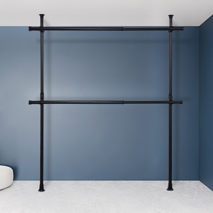 가화홈시스 굵은기둥 더 긴 가로봉 2단행거 38mm BKHB2200