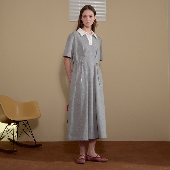 쥬시쥬디 여성용 카라형 져지 롱원피스 JZOP321N