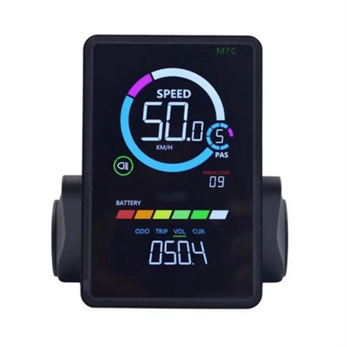 Y49A24V60V M7C2 전자 자전거 LCD 다채로운 디스플레이 미터 연결 플러그 USB UART가있는 전기 자전거